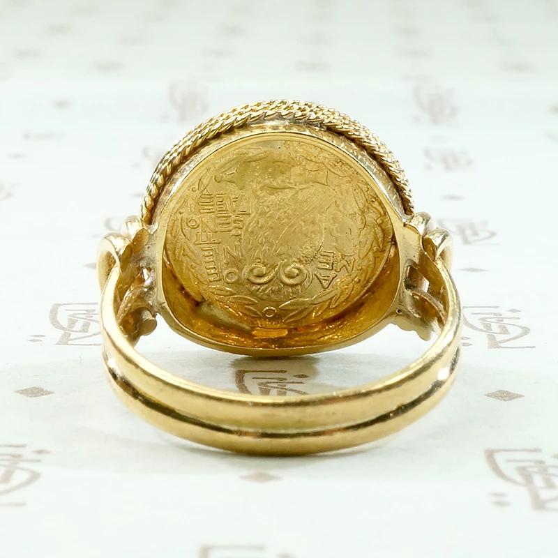 Elegant Fine Gold "Greek" Coin Ring