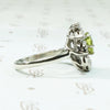 Vivacious Peridot Cocktail Ring with Diamond Swirl