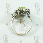 Vivacious Peridot Cocktail Ring with Diamond Swirl