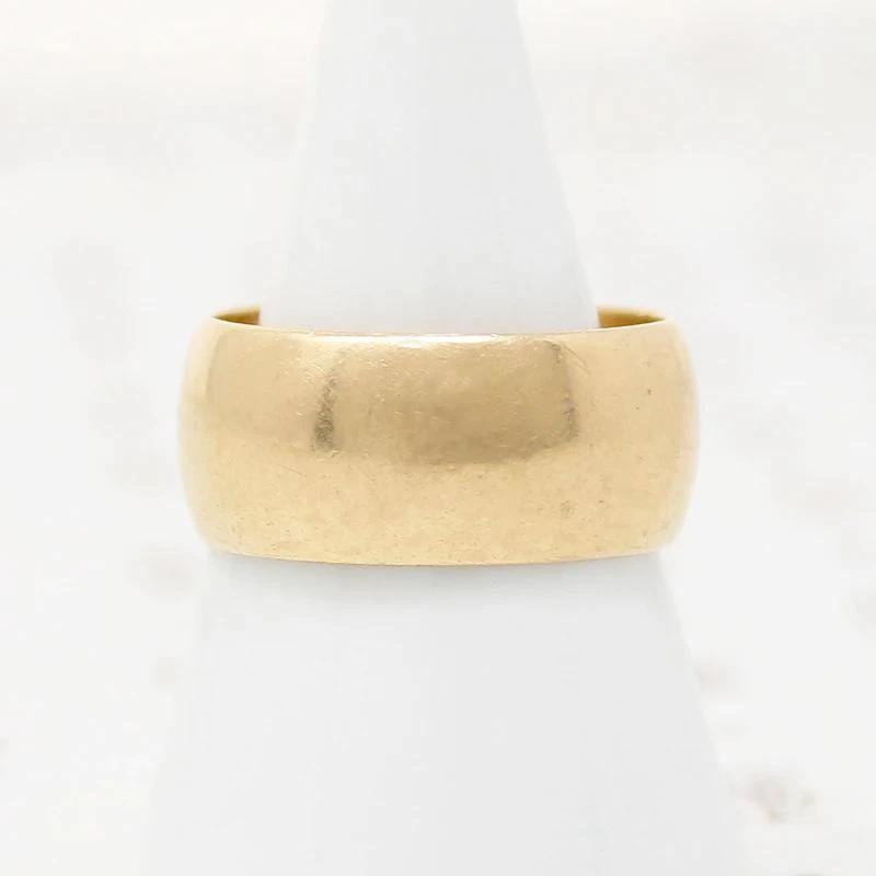 Very Wide "TREND" Gold Wedding Band Size 9.75