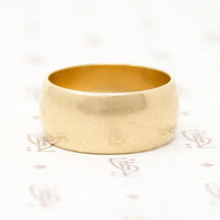 Very Wide "TREND" Gold Wedding Band Size 9.75