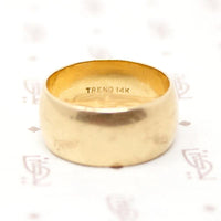 Very Wide "TREND" Gold Wedding Band Size 9.75