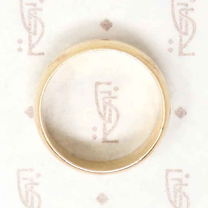 Very Wide "TREND" Gold Wedding Band Size 9.75