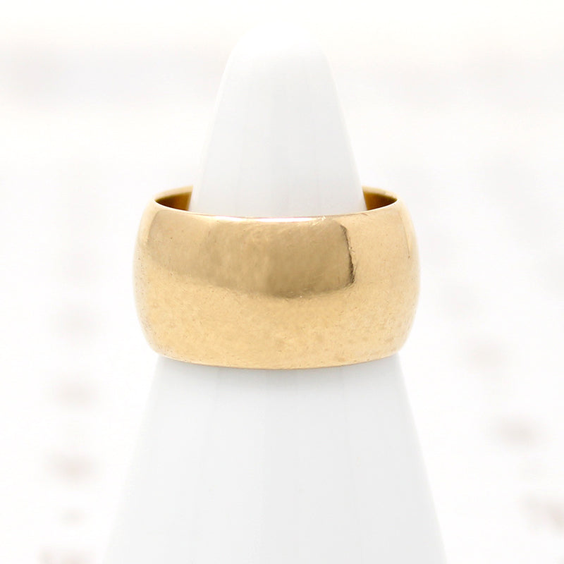 Very Wide "TREND" Gold Wedding Band Size 5