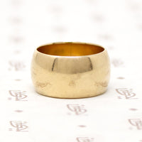 Very Wide "TREND" Gold Wedding Band Size 5