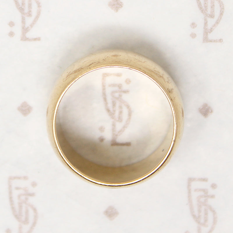 Very Wide "TREND" Gold Wedding Band Size 5
