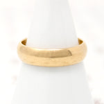 Curvy Half Round Vintage Gold Wedding Band