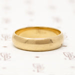 Curvy Half Round Vintage Gold Wedding Band