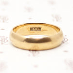 Curvy Half Round Vintage Gold Wedding Band