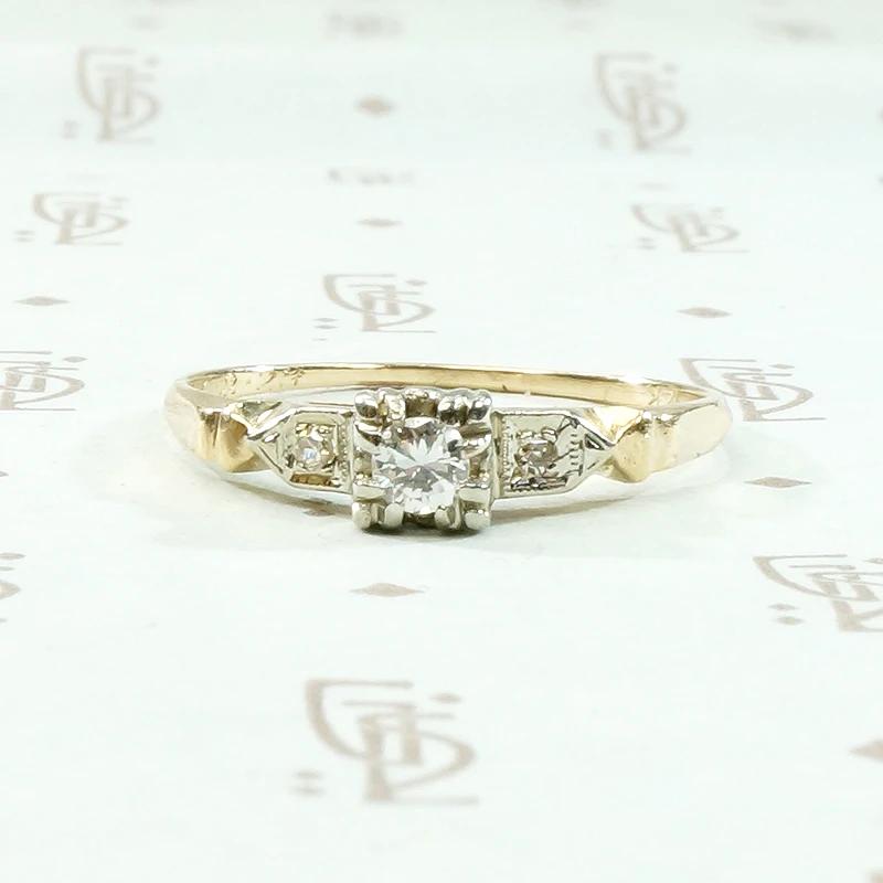 Sweet Two-Tone Engagement Ring with Vintage Charm
