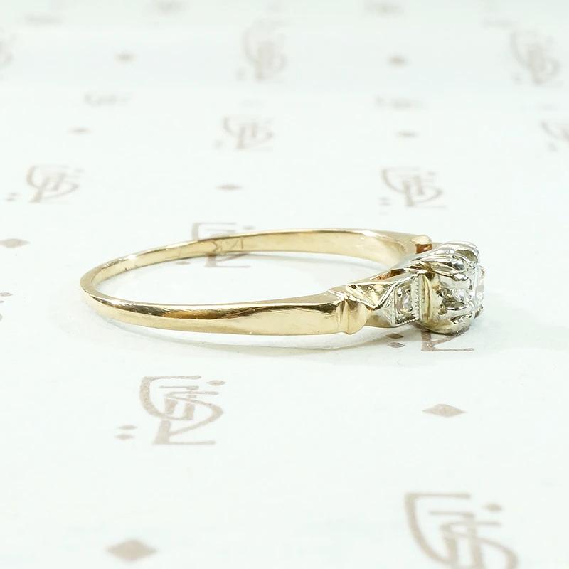 Sweet Two-Tone Engagement Ring with Vintage Charm