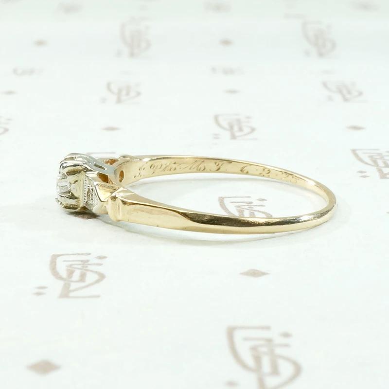 Sweet Two-Tone Engagement Ring with Vintage Charm