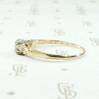 Sweet Two-Tone Engagement Ring with Vintage Charm