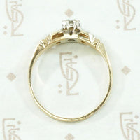 Sweet Two-Tone Engagement Ring with Vintage Charm