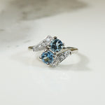 Diamond and Aquamarine White Gold Ring c1930