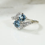 Diamond and Aquamarine White Gold Ring c1930