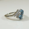 Diamond and Aquamarine White Gold Ring c1930