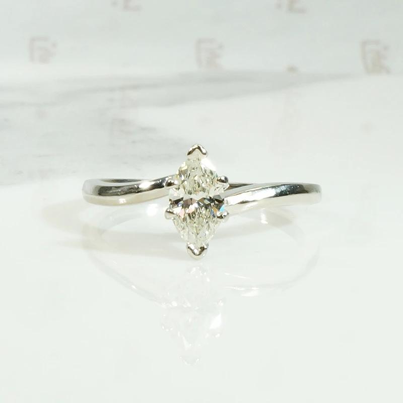 Sophisticated Mid Century Marquis Diamond Solitaire