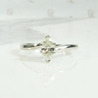 Sophisticated Mid Century Marquis Diamond Solitaire