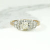 Architectural Deco Engagement Ring with Juicy Diamond