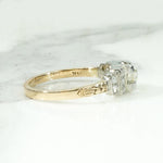 Architectural Deco Engagement Ring with Juicy Diamond