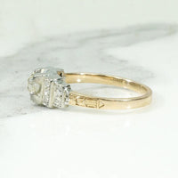 Architectural Deco Engagement Ring with Juicy Diamond