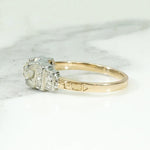 Architectural Deco Engagement Ring with Juicy Diamond