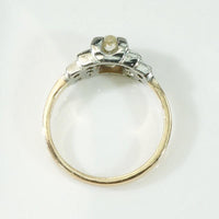Architectural Deco Engagement Ring with Juicy Diamond