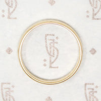 Vintage Gold Wedding Band with Light Half Round