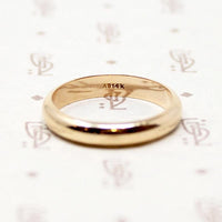 Handsome Half Round 1950s Gold Wedding Band