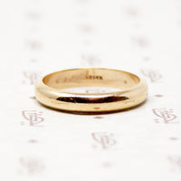 Handsome Half Round 1950s Gold Wedding Band