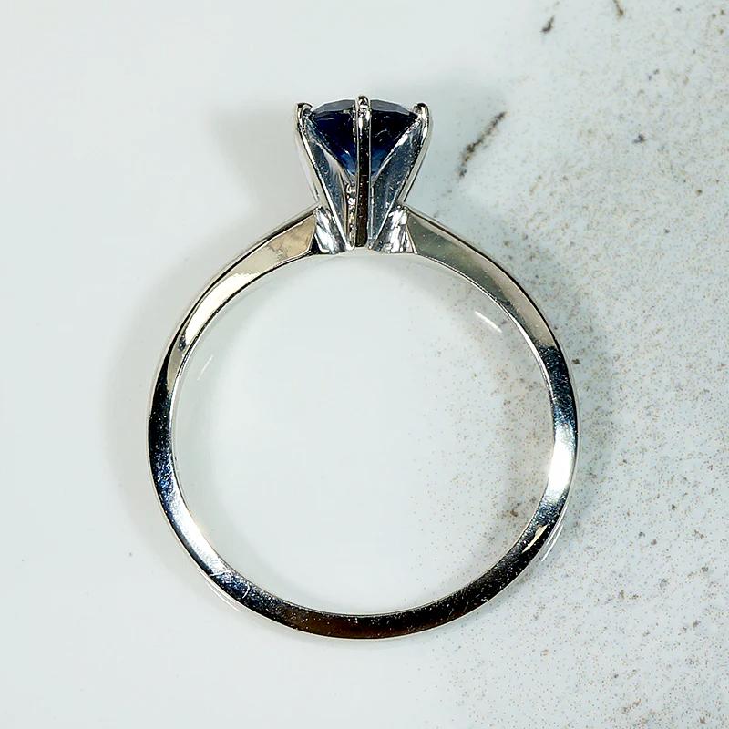 Lush Blue Sapphire Mid Century Solitaire Ring