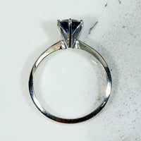 Lush Blue Sapphire Mid Century Solitaire Ring