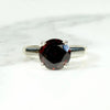 Retro Two Tone Gold Garnet Solitaire Ring