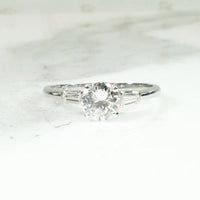 Refined Mid Century Diamond Engagement Ring