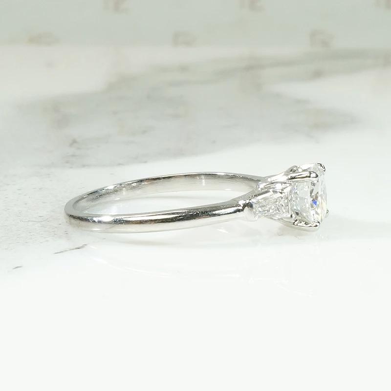 Refined Mid Century Diamond Engagement Ring