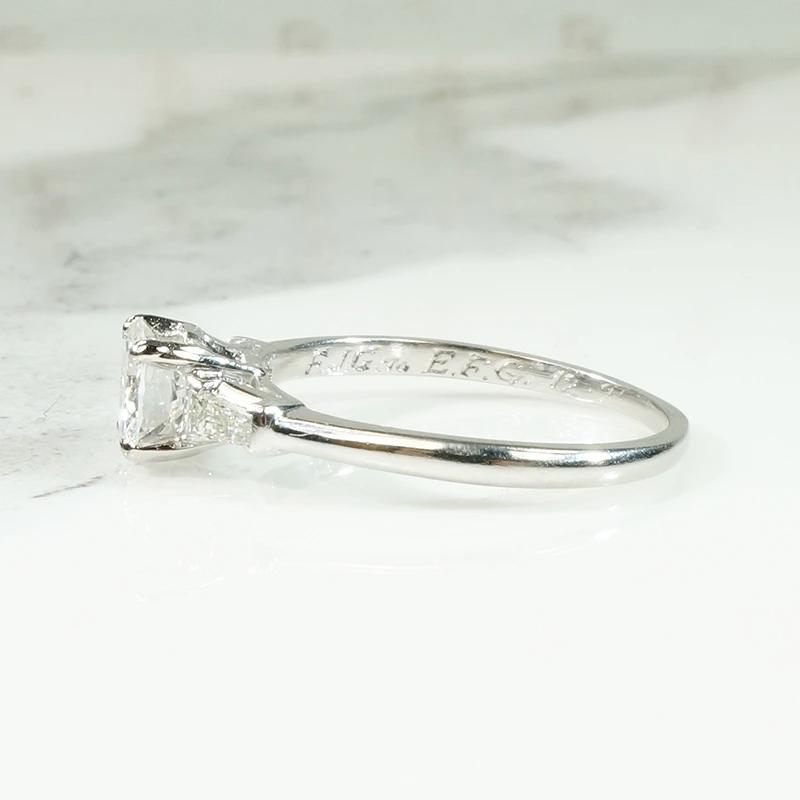 Refined Mid Century Diamond Engagement Ring