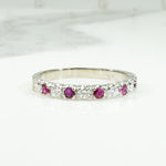 Rubies & Diamonds 18k White Gold Band