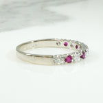 Rubies & Diamonds 18k White Gold Band