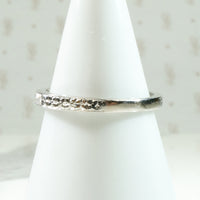 Slim Half Hoop Diamond & Engraved Platinum Band