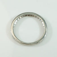 Slim Half Hoop Diamond & Engraved Platinum Band