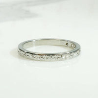 Diamonds & Flowers White Gold Wedding Band