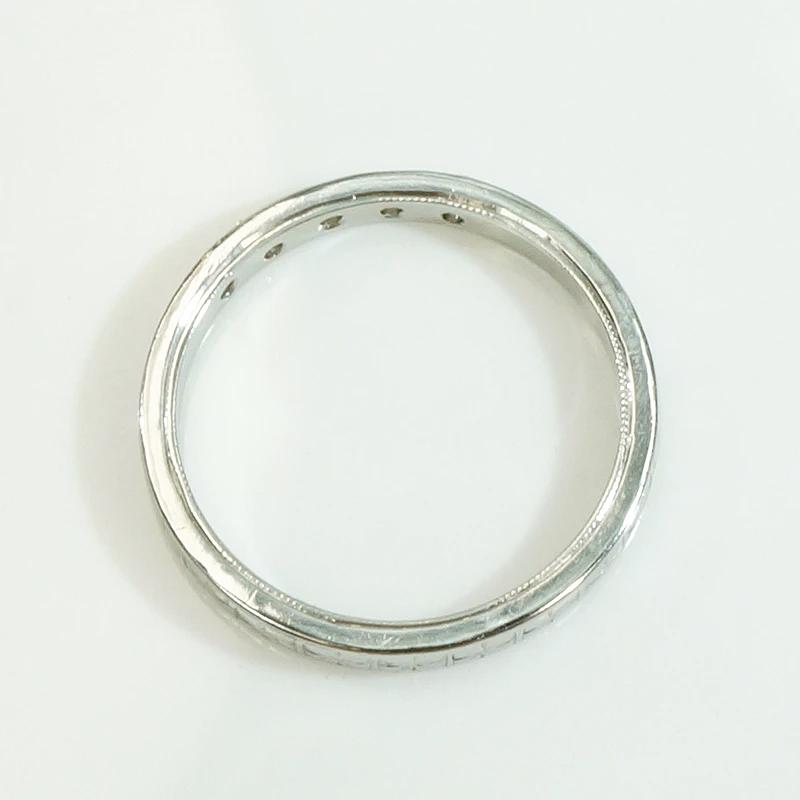 Diamonds & Flowers White Gold Wedding Band