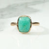 Lush Amazonite in Rosy Gold Victorian Solitaire