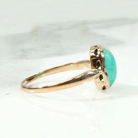 Lush Amazonite in Rosy Gold Victorian Solitaire