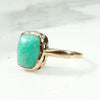 Lush Amazonite in Rosy Gold Victorian Solitaire