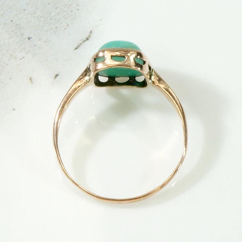 Lush Amazonite in Rosy Gold Victorian Solitaire