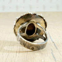 Amber & Ornate Silver Mystery Ring