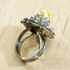 Amber & Ornate Silver Mystery Ring