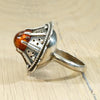 Fascinating Vintage Amber & Silver Ring